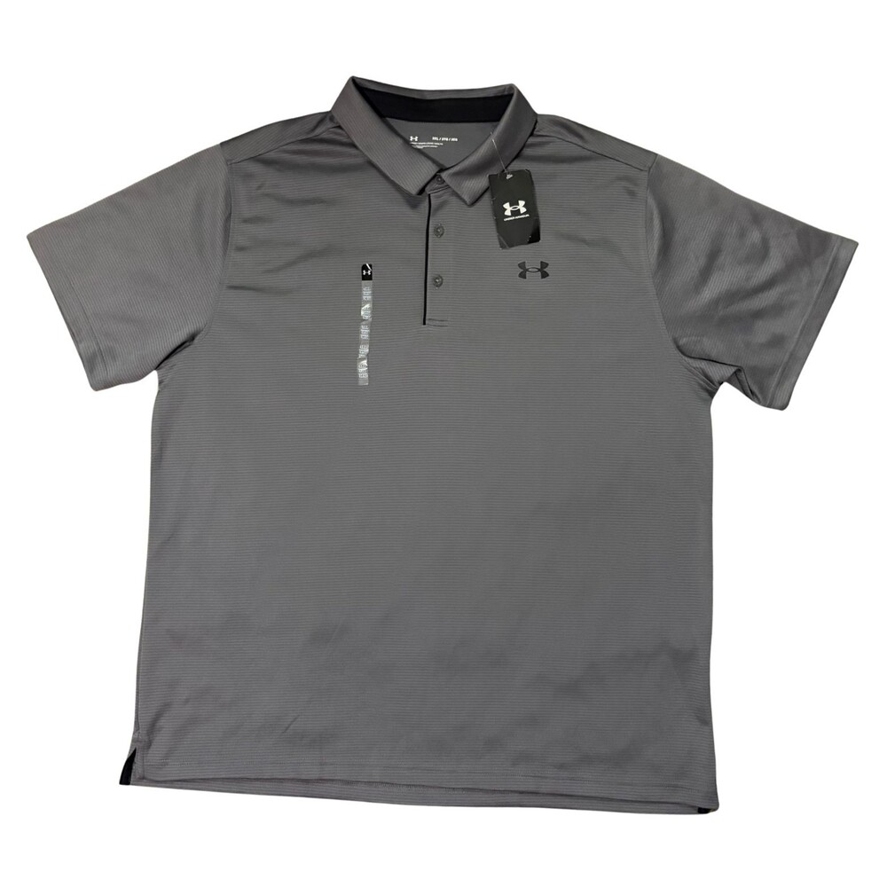 Under Armour Polo Shirt Mens XXXL 3XL Gray Short Sleeve Loose Fit Golf NWT - Picture 2 of 6